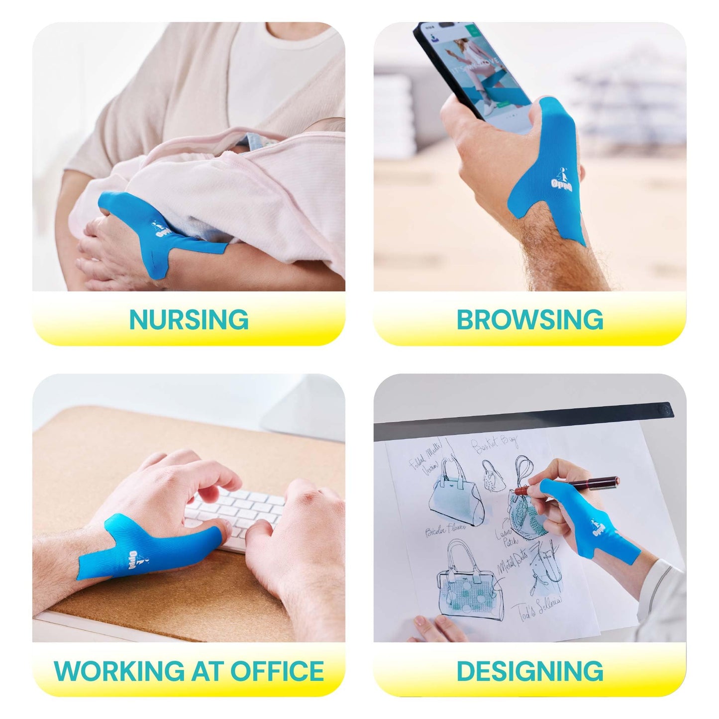 OPPO 8080 Precut Kinesiology Tape for Thumb – Pain Relief & Support for De Quervain’s Syndrome, Pre-Cut Strips for Easy Application, Lightweight & Breathable, Hypoallergenic & Water-Resistant (5 PCS)