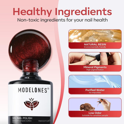 modelones Gel Nail Polish Set 2 Pcs 15ml French Manicure Kit White Nude Pink Jelly Sheer Gel Polish Soak Off UV LED Classic French Tip Gel Polish Natural Nail Art DIY Gift for Women