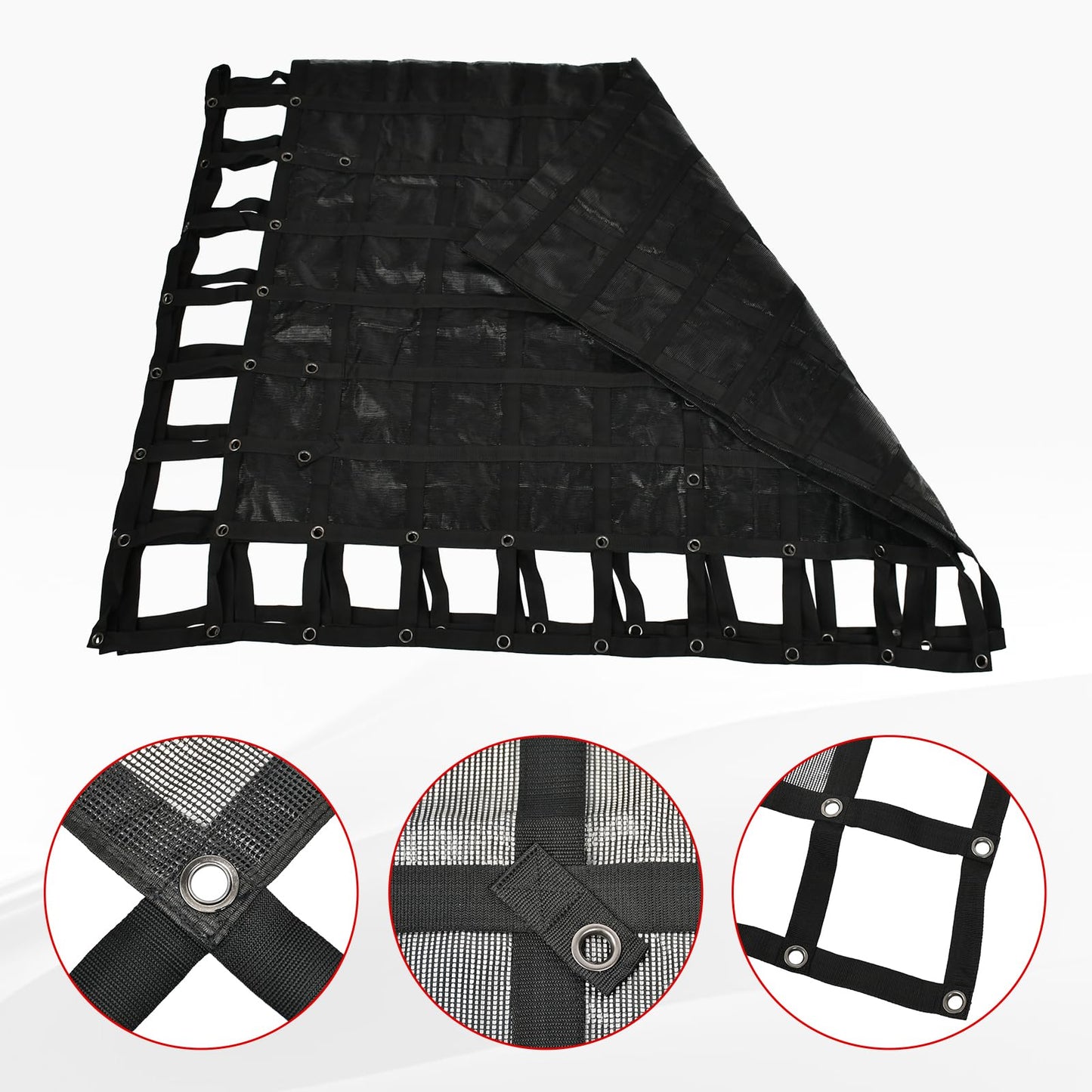 BIGREAT Heavy Duty 120" x 144" Truck Bed Cargo Net with Adjustable Cam Buckles & S-Hooks & Cross Strap,10' x 12' Cargo Net with 1500LBS Capacity for Pickup Truck Bed Trailer SUV Jeeps
