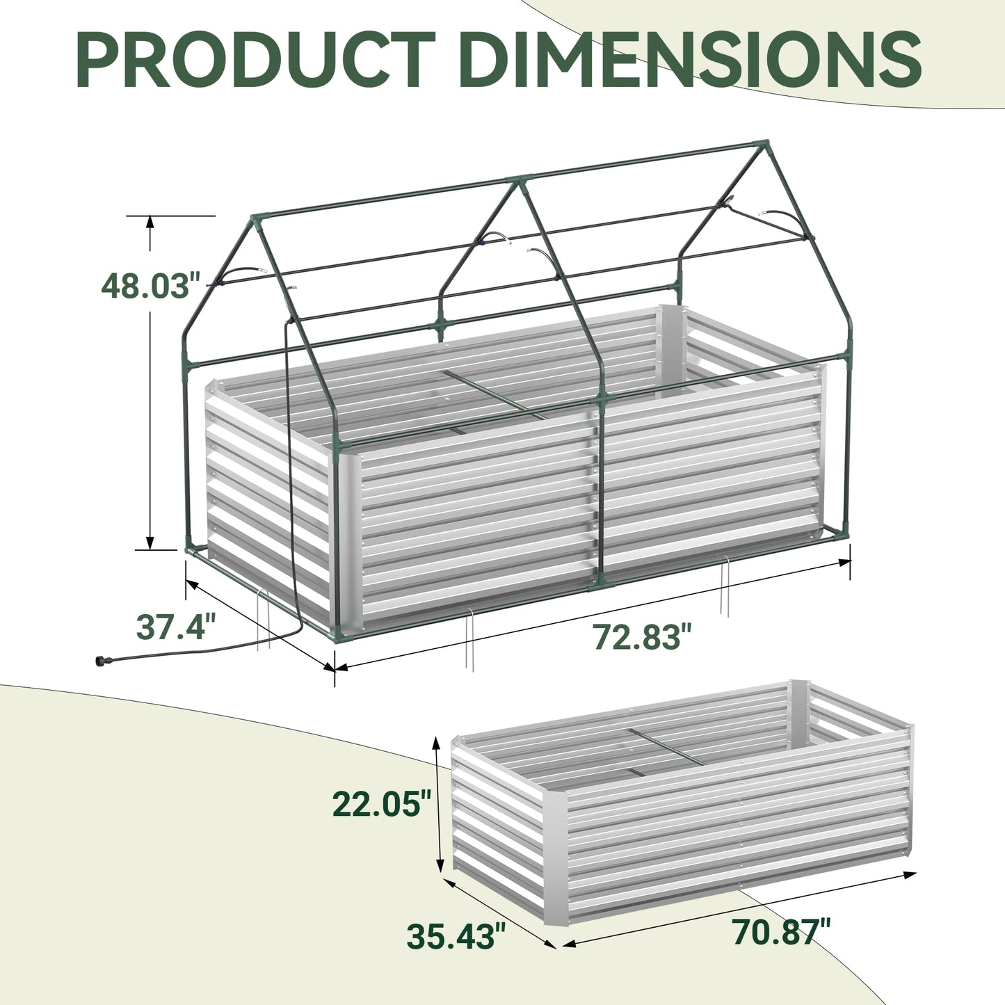 Raised Garden Bed with Self-Watering System, 6x3x2 ft Elevated Planter Boxes Outdoor with PE Cover, Galvanized Raised Beds for Gardening,Vegetables,Flowers, Backyard, Patio
