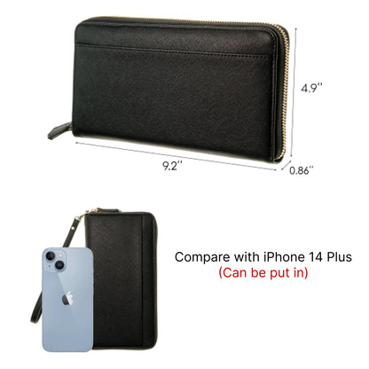 Travel Document Organizer - RFID Passport Wallet Case Family Holder Id Wristlet