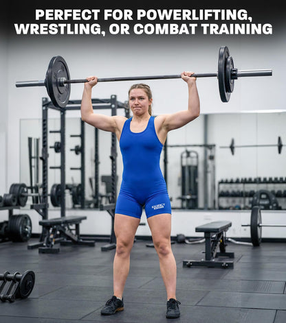 Exxact Sports Plain Women’s Wrestling Singlet - High-Cut, Full-Coverage Powerlifting Singlet Women for Competition & Training (Black, AS)