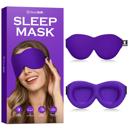 Sleep Eye Mask for Men Women, 3D Contoured 100% Blackout Eye Mask for Sleeping with Adjustable Strap, Soft and Comfortable Night Blindfold, Shade Cover for Travel Shift Work Nap, Black