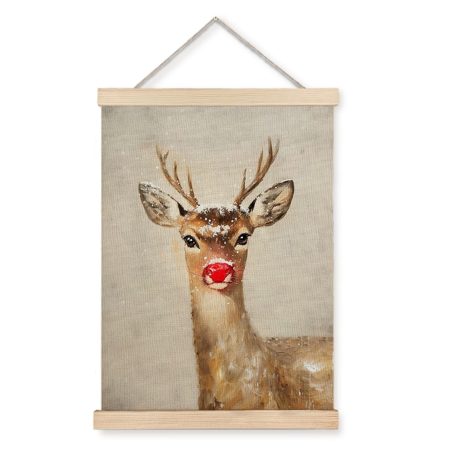 Luvadian Winter Wall Art - Rudolph Red Nose Reindeer, 16x24 Inch
