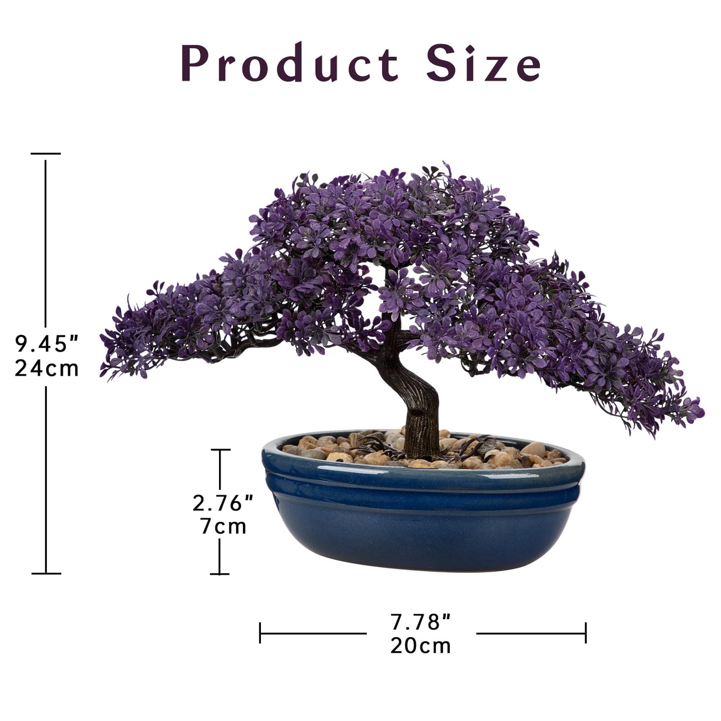 Artificial Bonsai Tree Juniper Faux Plants Indoor Fake Plants Decor with Blue Ceramic Pots for Home Table Office Desk Bathroom Shelf Bedroom Living Room Farmhouse Decorations