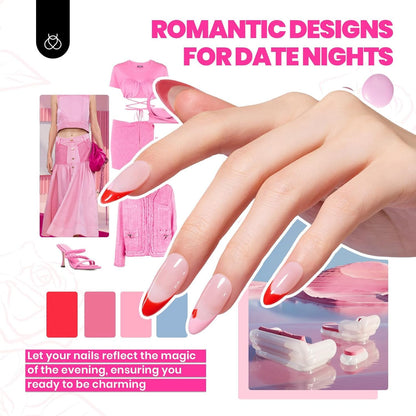 Beetles Gel Nail Polish Kit with U V Light - 80Pcs Fall Nail Fest Color Enchantment 55 Colors Gel Polish Starter Kit with Base Top Coat DIY Nails Stickers Manicure Tools Gift for Women Teens Girls