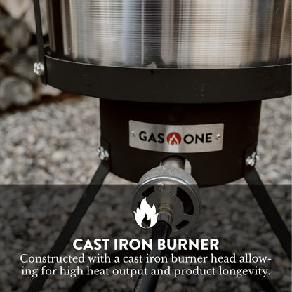GasOne 30QT Turkey Fryer Set and Seafood Boil with Propane Gas Burner, Perforated Basket – Perfect Outdoor Cooker for Crawfish, Crab, Shrimp, Lobster, and Frying – Complete Outdoor Cooking Kit