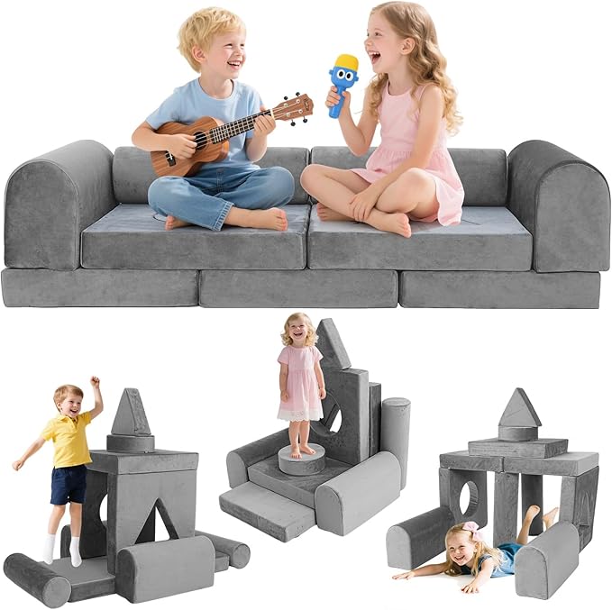 Modular Kids Play Sofa Multifunctional Kids Sofa Convertible Foam Floor Mat