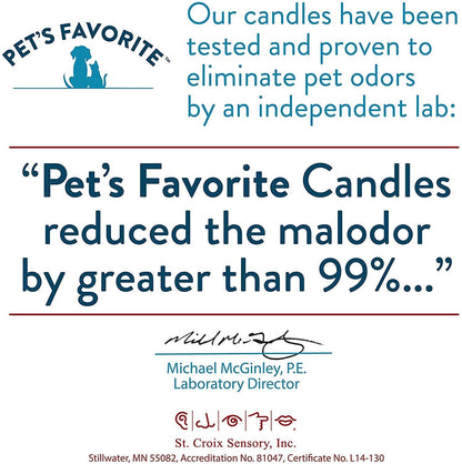 Pet's Favorite Fresh Laundry Pet Odor Candle, Clean Burning, Long Lasting Plant Based Soy Candles with a Natural Fiber Wick and 70 Hour Burn Time, Pack of 2
