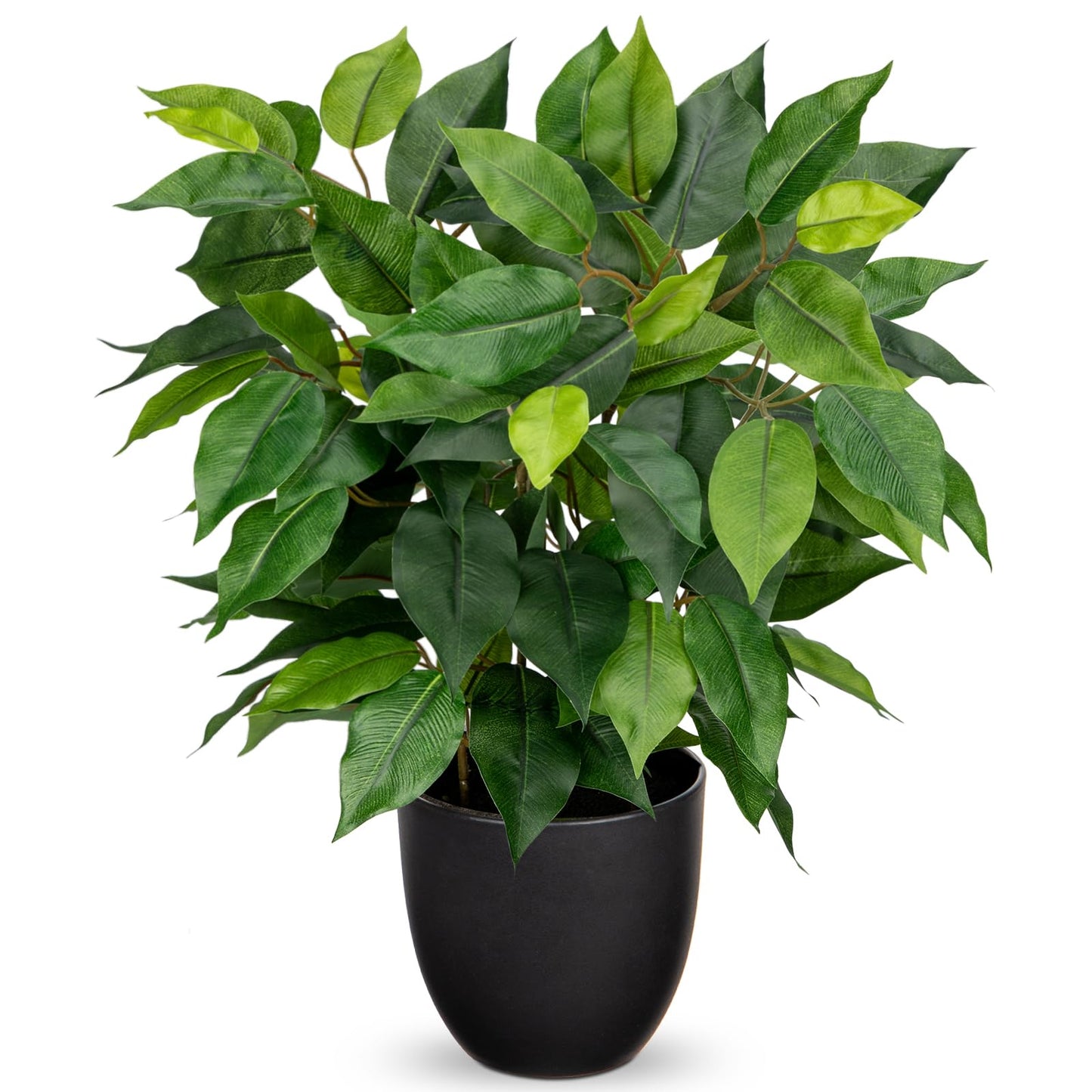 GnFlus Fake Plant 15.7" Artificial Plants Indoor Small Ficus Potted Plants Silk Plants Faux Topiary Plant for Home Bathroom Bedroom Dining Room Kitchen Window Shelf Desk Centerpieces Tabletop Decor