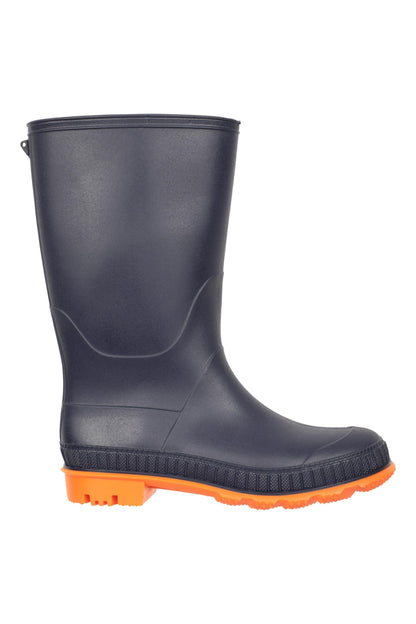 Mountain Warehouse Plain Kids Wellies - Waterproof, Soft Jersey Lined Wellington Boots, Gripped Sole, Boys & Girls - Spring Summer, Rain, School, Outdoors Burnt Orange Kids Shoe Size 4