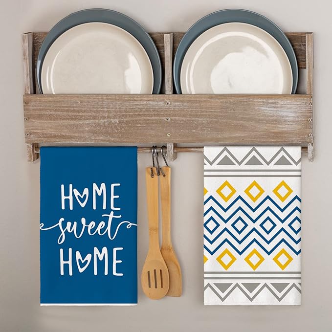 Artoid Mode Stripes Home Sweet Home Boho Spring Kitchen Towels Dish Towels