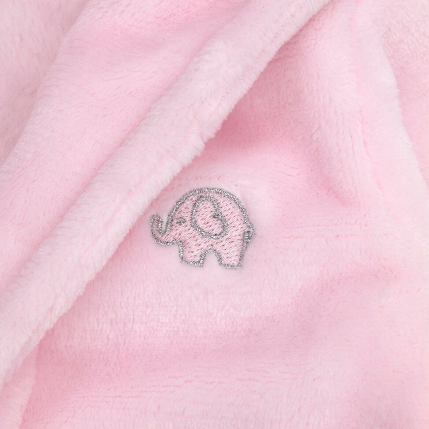 Baby Boys & Girls Unisex Dressing Gown (Ages 6-24 Months) Soft Plush Flannel Fleece Hooded Bath Robe Pink