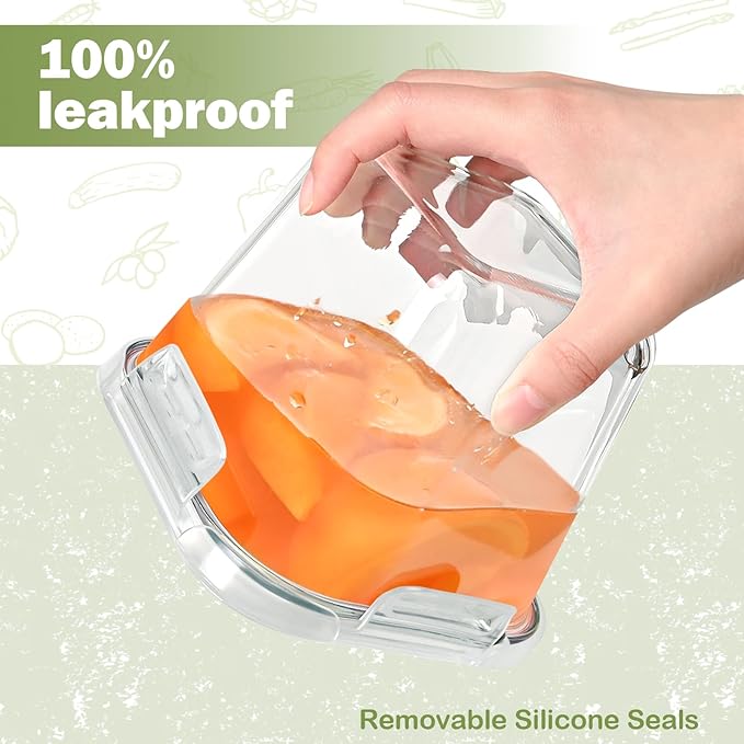 Soup Containers with Lids Glass 32 oz, 4 Cup Borosilicate Glass Food Storage