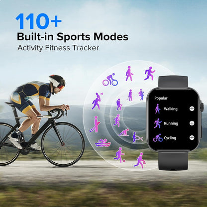 Smart Watches for Men Women, Make/Answer Calls, 2.01" HD Screen with 260+ Watch Faces, Heart Rate/SpO2/Sleep Monitor, 123 Sports Modes, Long Battery Life Fitness Watch Compatible with iPhone Android