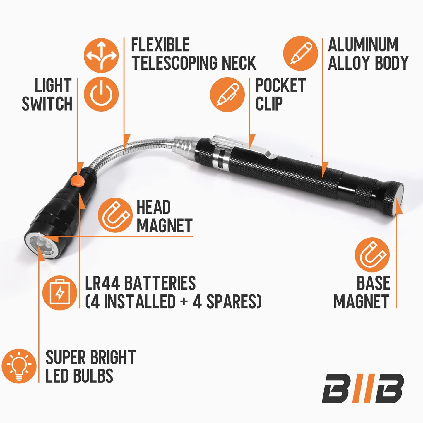 BIIB Gifts for Men, Gadgets for Men LED Magnetic Tool, Stocking Fillers for Men Christmas Gifts for Him, Mens Gifts for Dad Birthday Presents for Men, Secret Santa Gifts for Men Who Have Everything