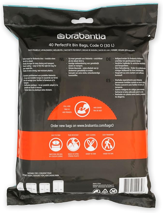 Brabantia PerfectFit Trash Bags Thick Plastic Trash Can Liners