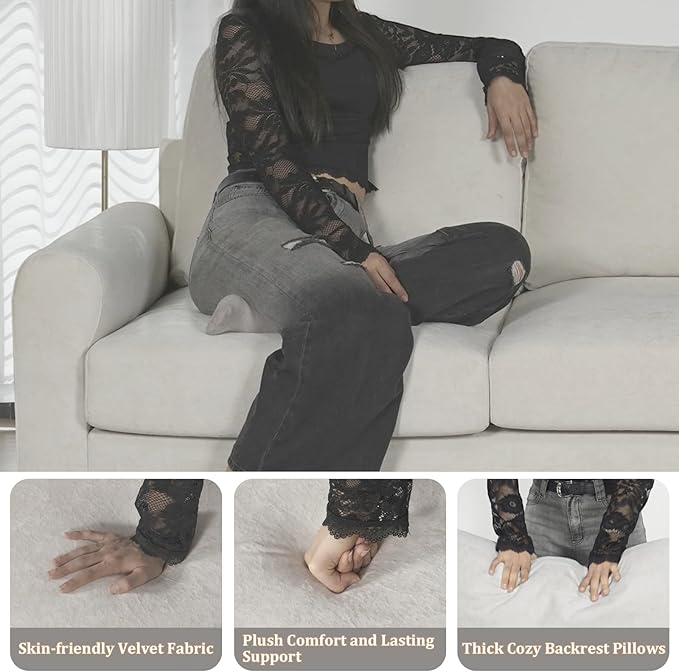 EASE MOOSE 70.6" Modern Deep Seat Loveseat Couch, Soft Velvet Sofa