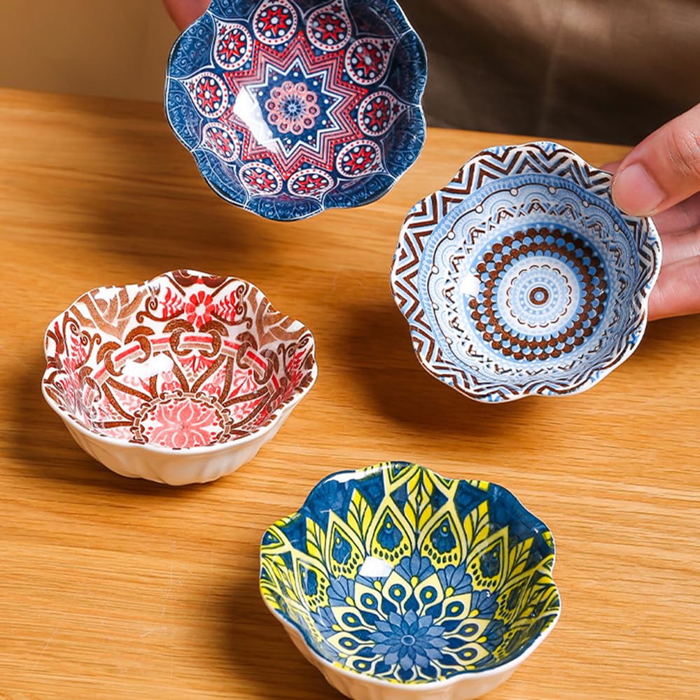 MaxBlaster 10Pcs 3.3 Inch Ceramic Dipping Sauce Bowls, Dipping Sauce Dishes, Soy Sauce Dish, Side Dish Bowls, Small Dip Bowl for Condiments, Appetizer, Dessert, BBQ, Sushi