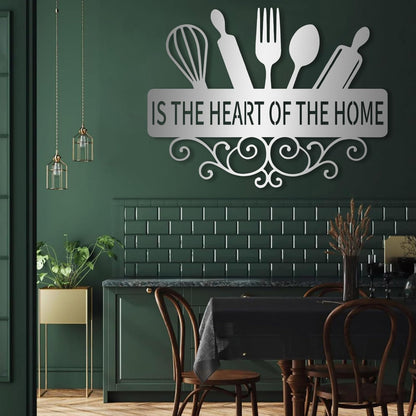 Kitchenware Metal Wall Decor, Kitchen Wall Decor, Kitchen Metal Wall Signs, Kitchenware Sign, Wall Art for Living, Dining Room (White, 19"x14"|47x35cm)