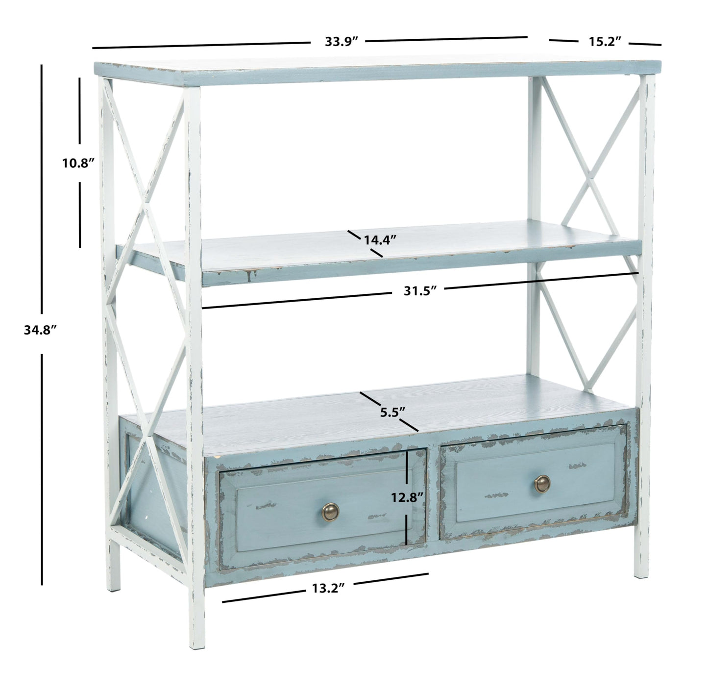 Safavieh American Homes Collection Chandra Pale Blue and White Smoke Console Table