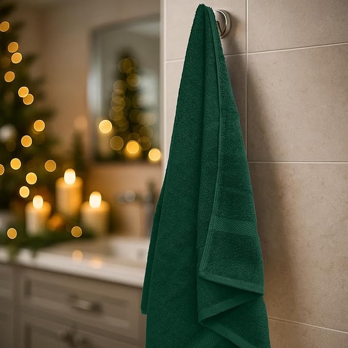 DAN RIVER Decorative Bath Towels Set of 4, 27 x 54 Inches