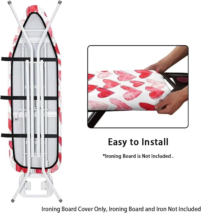 Heart Cartoon Ironing Board Cover Romantic Standard Size 15″x54″ Ironing Board
