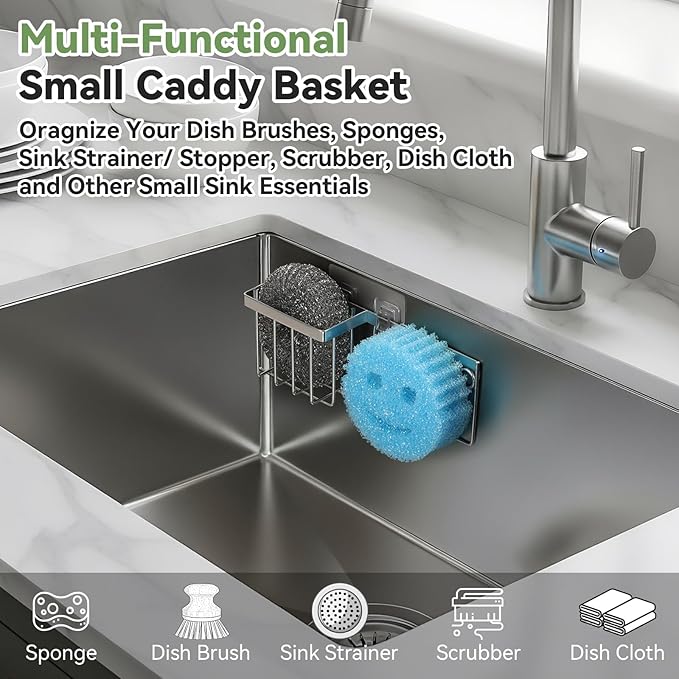 Sponge Holder for Kitchen Sink, Sponge Caddy for Scrub Daddy / Scrub Mommy