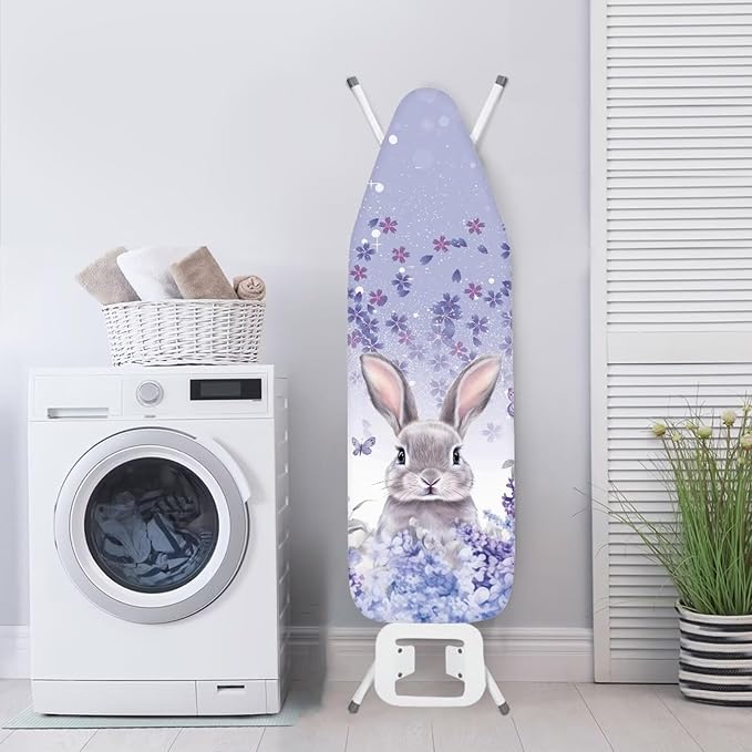 Sprowallow Rabbit Lavender Ironing Board Cover Standard Size Silicone Coated