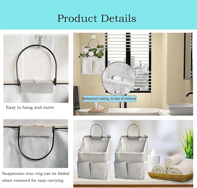 2 Pack Wall Hanging Storage Basket, Wall Hanging Organizer Bags