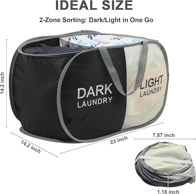 Seefoo Dual Compartment Laundry Hamper