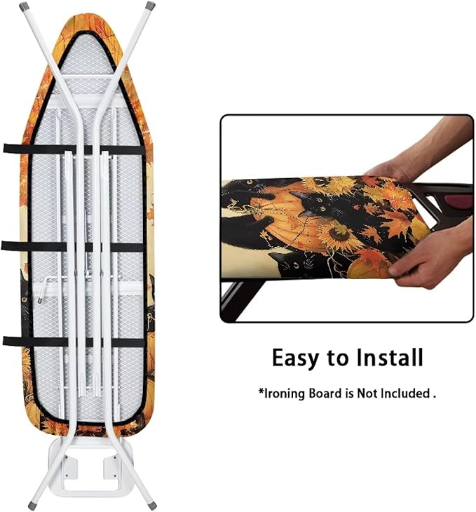 Fall Leaves Cat Pumpkins Ironing Board Covers Standard Washable Ironing Board