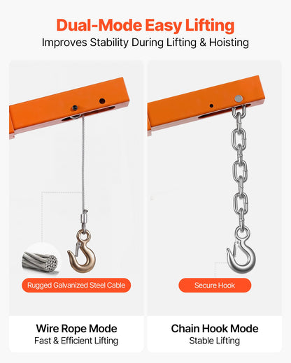 VEVOR Truck Crane, 500 lbs Pickup Hitch Crane Trailer Hitch Mounted with Manual Winch & Hydraulic Jack, 360° Rotating Telescopic Boom, Foldable Truck Bed Jib Hoist for Machine Lumber Equipment Lifting