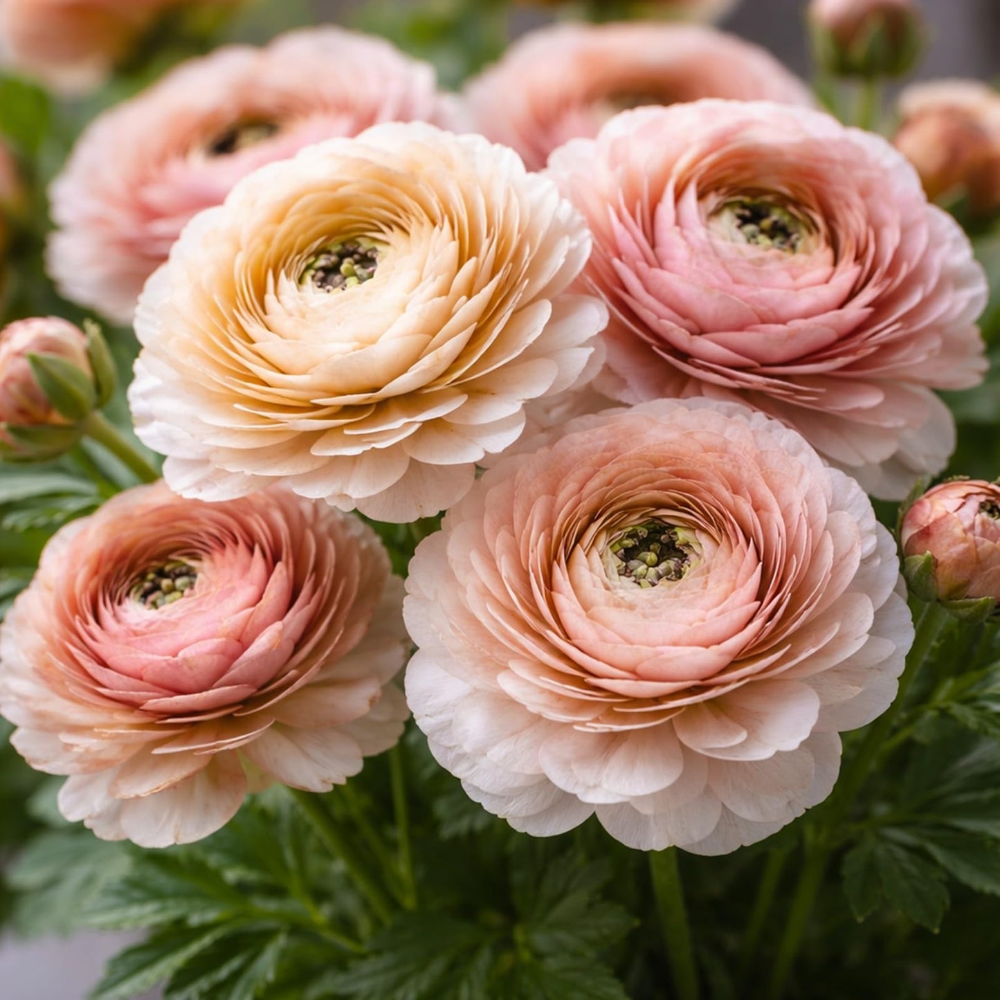 Café Ranunculus Corms for Planting – Romantic Blush & Champagne Double Blooms – Spring Flowering Buttercup Bulbs – Cut Flower Garden Favorite (20 Corms)