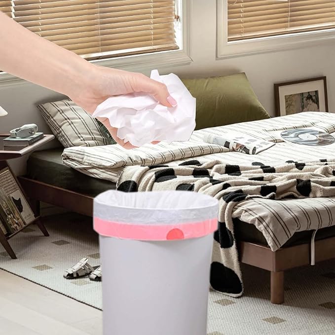 8 Gallon Trash Bags, Drawstring Garbage Bags, 1.32Mil Thickness, 55 * 70cm