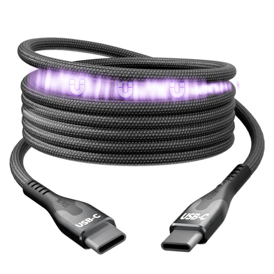 STATIK MagStack Pro USB C to USB C Cable, Clutter-Free Magnetic Type C Charger Fast Charging Cord, Magnetic Charging Cable, Compatible with iPhone 16 Pro Max, 15, Galaxy S21 S20 Ultra, 100W 6FT/2M