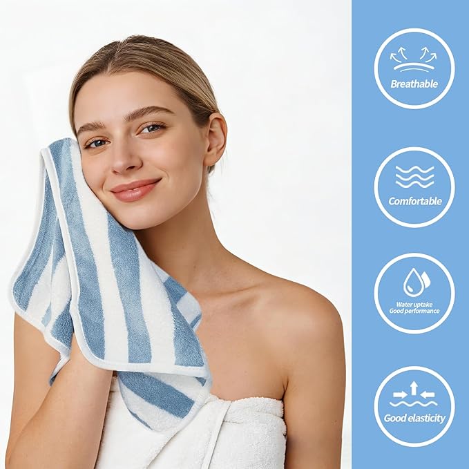 KinHwa Microfiber Hand Towels for Bathroom Soft and Absorbent Face Towels Grey