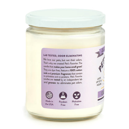 Pet's Favorite Calming Lavender Pet Odor Candle, Clean Burning, Long Lasting Scented Candles with a Natural Fiber Wick and 70 Hour Burn Time, Pack of 1