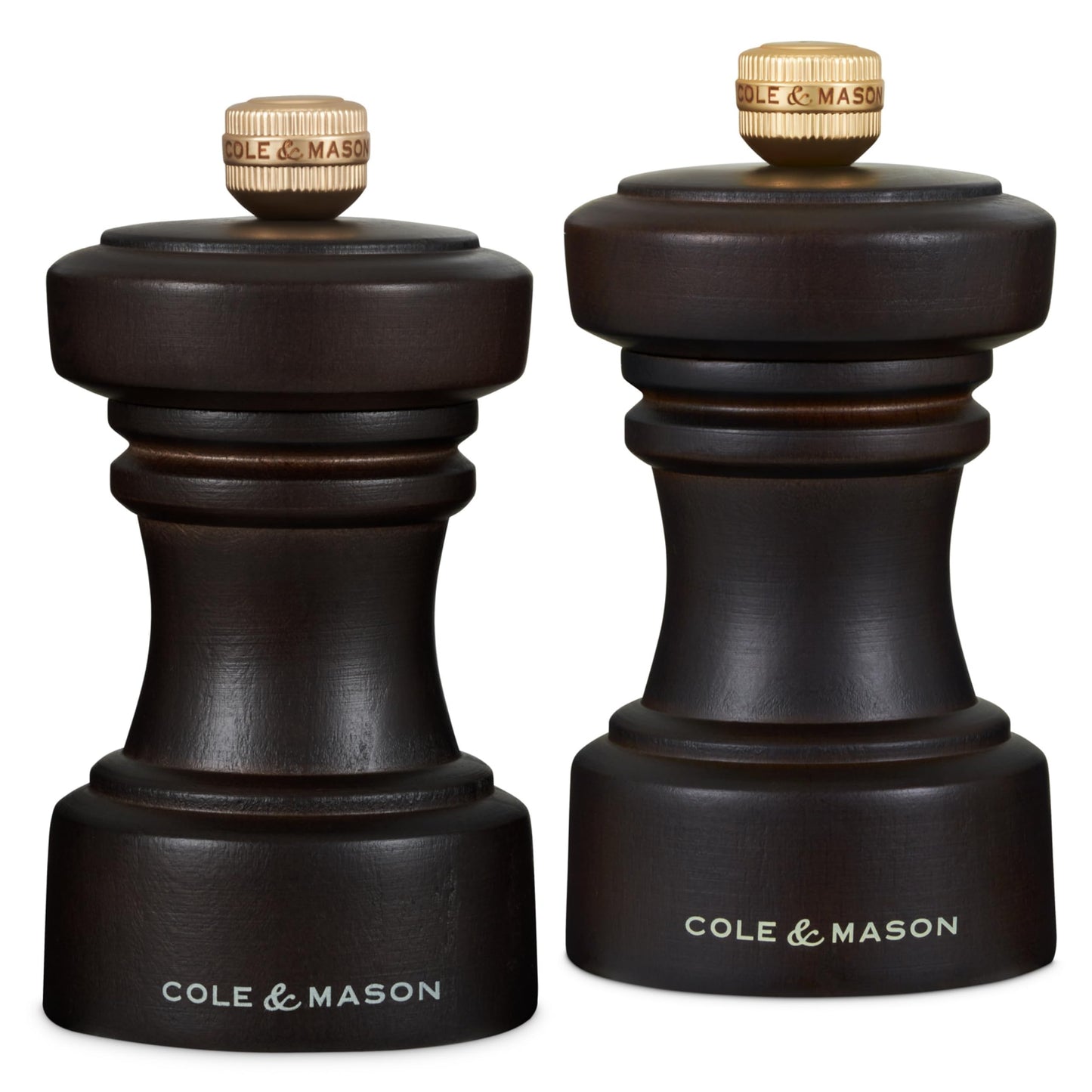 Cole & Mason Hoxton Mill - Table Salt Grinder & Pepper Grinder with Precision+ Grinder - Kitchen & Home Accessory - Chocolate Wood