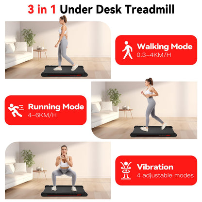 Sperax 3 in 1 Walking Vibration Pad, Under Desk Treadmill with APP, Portable Treadmills for Home, Walking Pad Treadmill with Remote Control