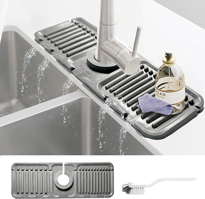 Daily Treasures 15.7"x4.7" Silicone Faucet Splash Guard