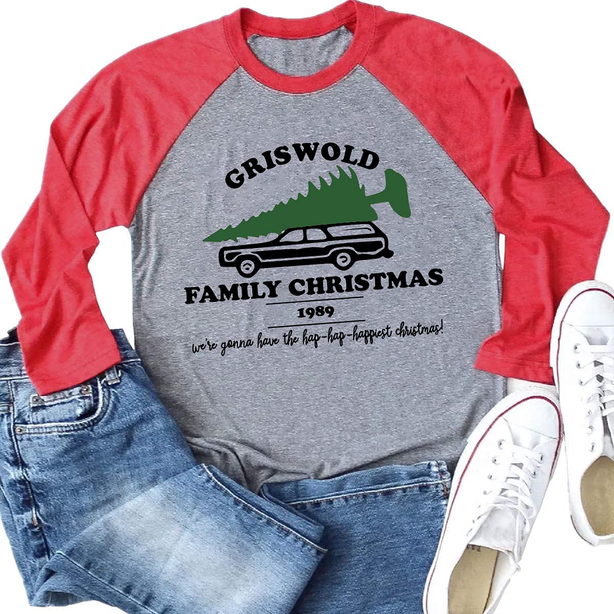 Griswold Family Christmas Vacation Shirt for Women Funny You Serious Clark Shirt Merry Christmas Tshirts Clothing (L, Red5)