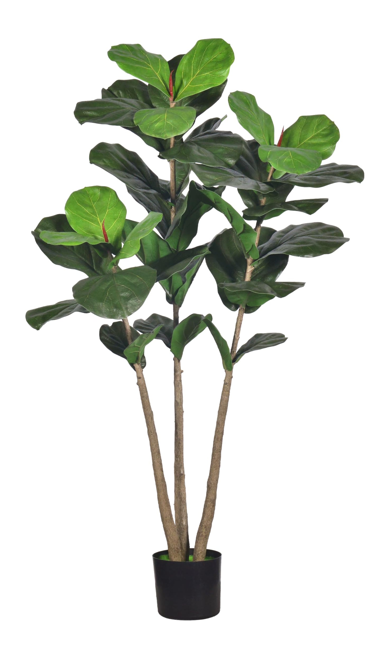 Artificial Fiddle Leaf Fig Tree, 5Ft Faux Floor Plants Fake Tropical Tree with Pot for Indoor Outdoor Office House Living Room Home Decor
