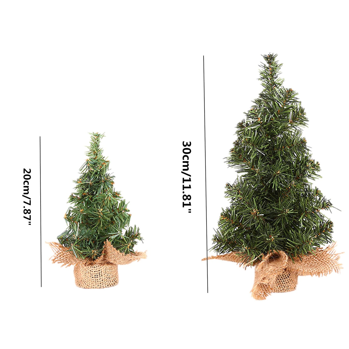 Fypuda Tabletop Mini Christmas Tree, 7.87" / 11.81" Artificial Christmas Tree Xmas Miniature Pine Christmas Tree Perfect for Christmas Decorations, Home, Kitchen, Dining Table (6 PCS)