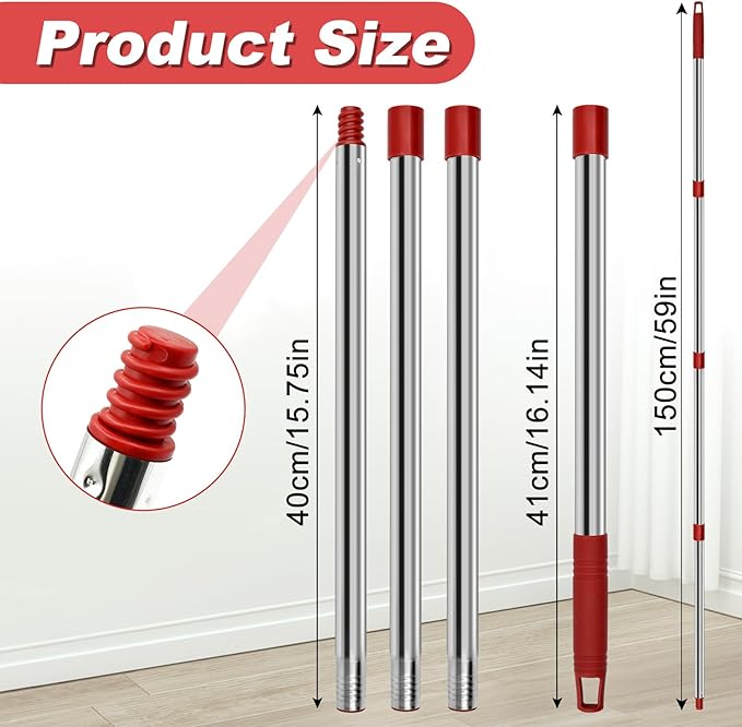 4 Section Spin Mop Replacement Handle