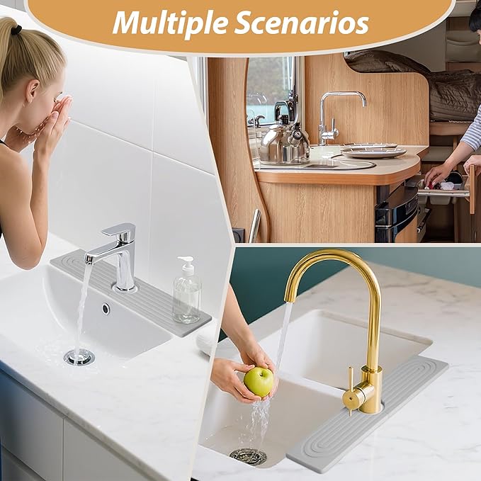 Kitchen Sink Faucet Mat, Diatomaceous Earth Quick Dry Sink Splashback Drying Mat