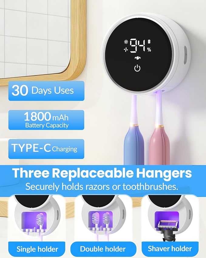 Toothbrush Sanitizer and Holder, Toothbrush Holders