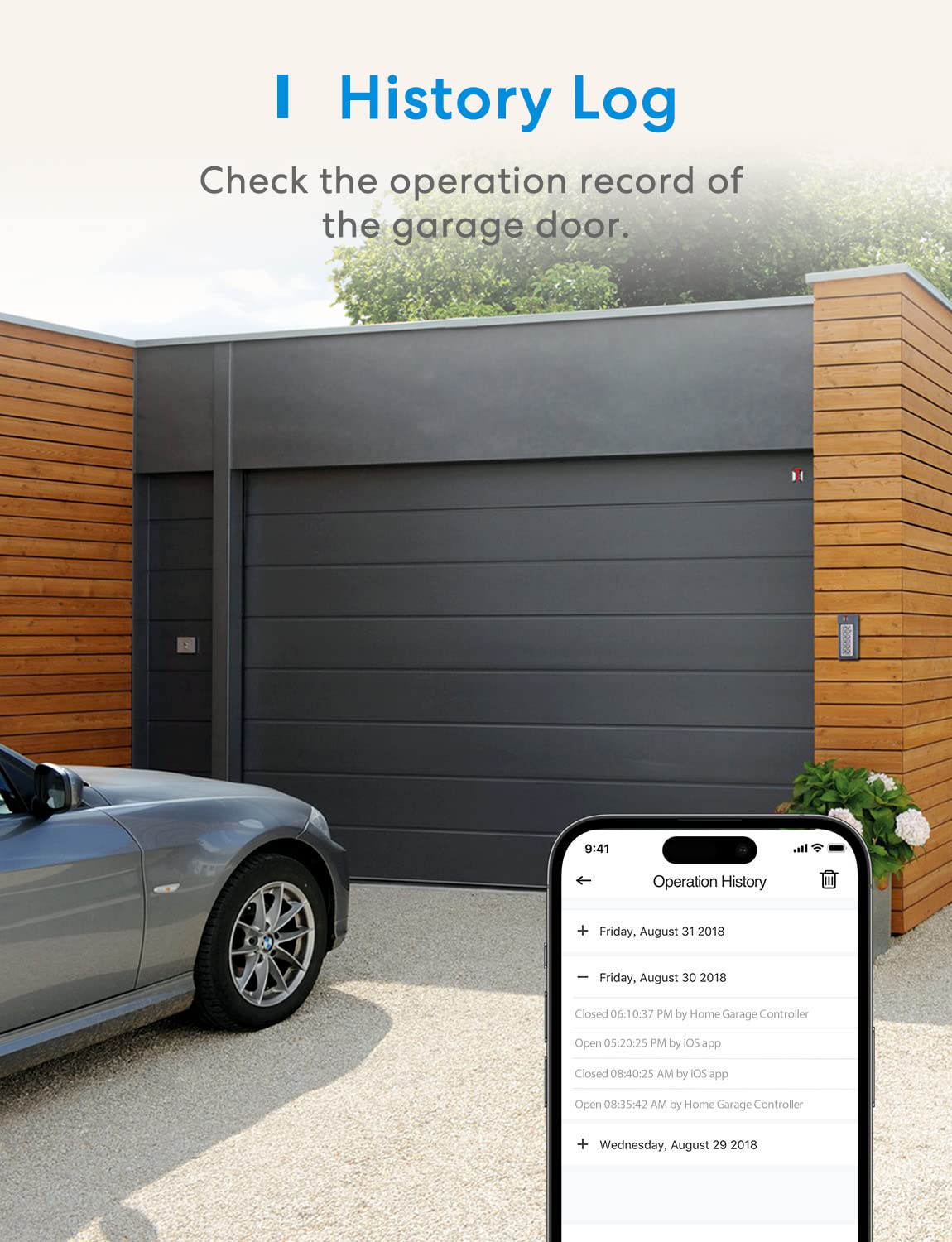 meross Smart Garage Door Opener Remote, Compatible with Apple HomeKit, Amazon Alexa, Google Assistant, CarPlay and SmartThings, No Hub Required