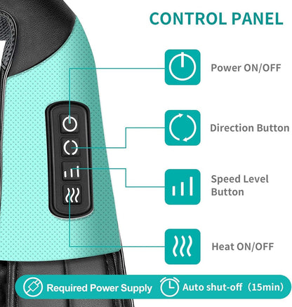 Nekteck Neck Massager for Pain Relief Deep Tissue, FSA Eligible Shiatsu Back Massager with Heating 3D Kneading Massage Pillow for Shoulder Leg Muscle, Office Home Car Use, HSA Eligible, Plug-in Use