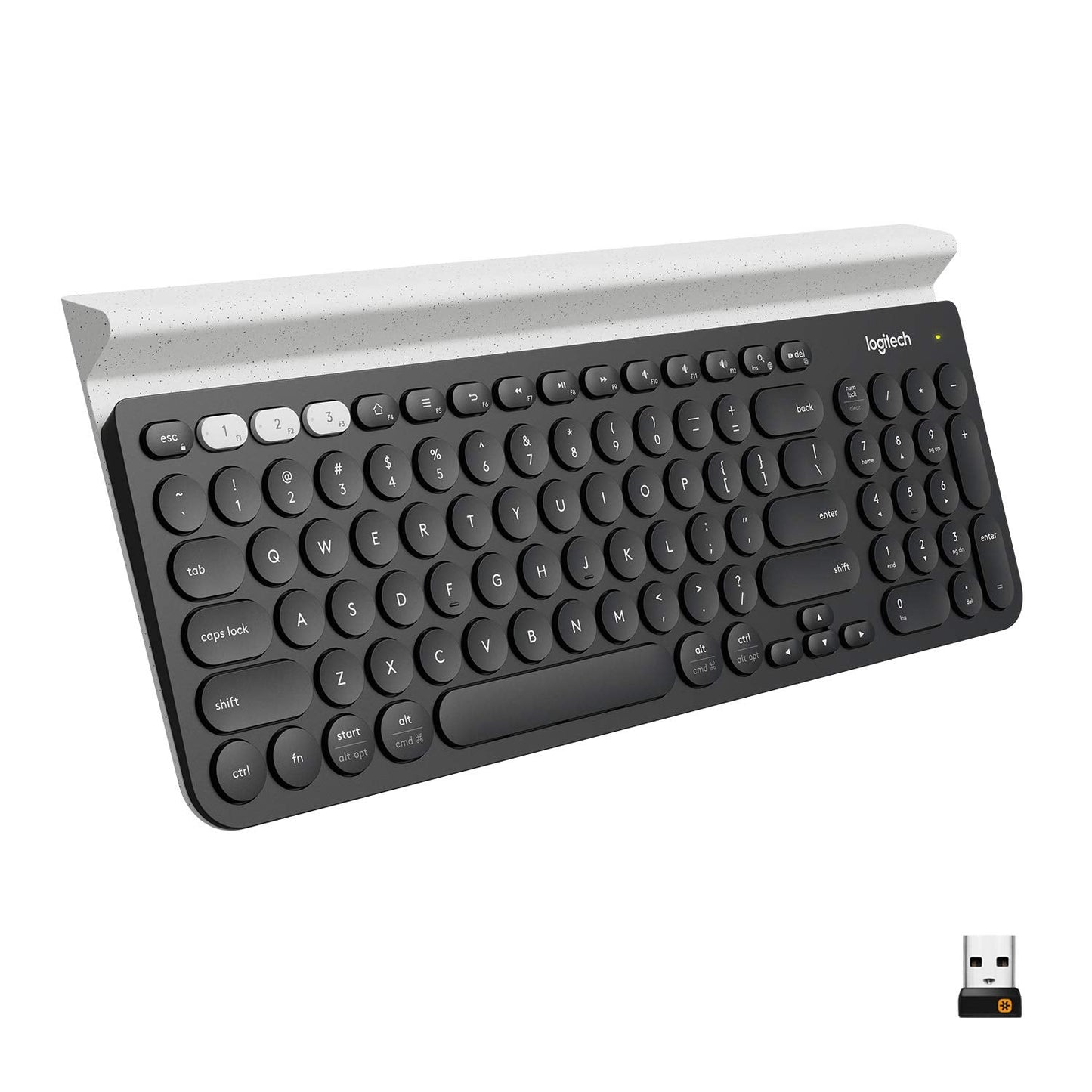Logitech K780 Multi-Device Wireless Keyboard for Computer, Phone and Tablet – Logitech FLOW Cross-Computer Control Compatible – Speckles